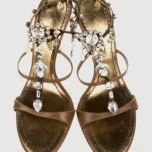 Giuseppe Zanotti Leather T-Strap Sandals NEW WIHTOUT BOX  SZ 38